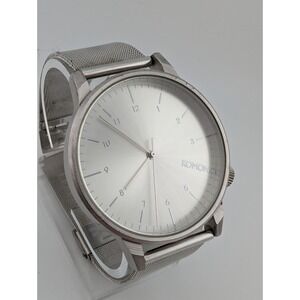 Komono Winston Royale Unisex Watch 42mm Case Silver Mesh Metal Band- New Battery